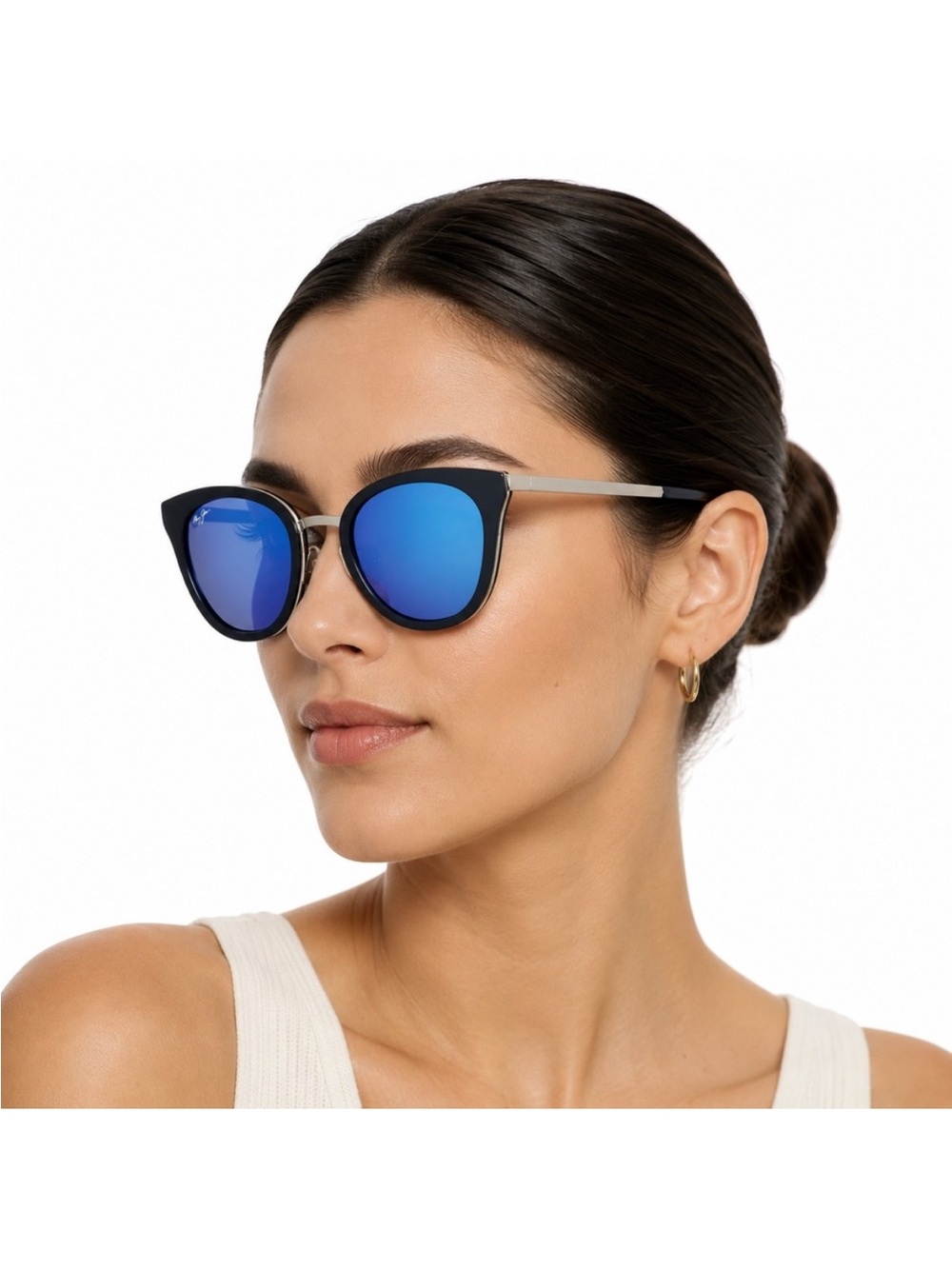 NEW Maui Jim Polarized Wood Rose in Navy with Blue Hawaii Glass Lenses - Picture 12 of 12